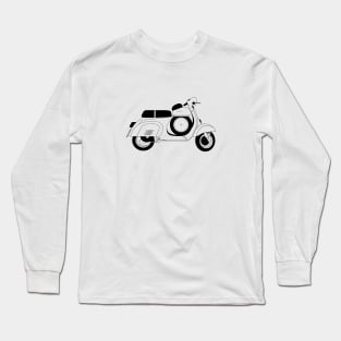 Vespa 90 Super Sprint Black Outline Long Sleeve T-Shirt